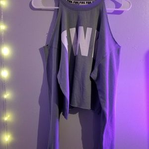 VS PINK Cold Shoulder Crewneck (green)